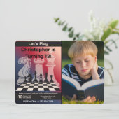 Verjaardag Schaakpartij Uitnodiging Aangepast afbe (Staand voorkant)