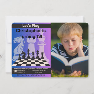 Verjaardag Schaakpartij Uitnodiging gepersonalisee