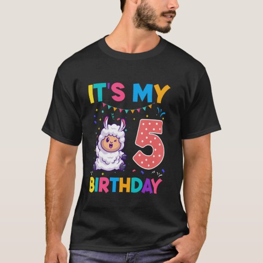 Verjaardag Schaap 5 jaar oud 5e Verjaardag Schaap  T-shirt (Voorkant)