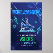 Verjaardag schaatsen *ALLEEN welkomstbord* Poster (Voorkant)