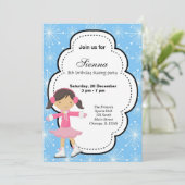 Verjaardag schaatsen (blauw) kaart (Staand voorkant)