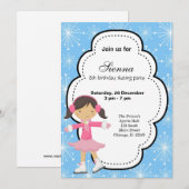 Verjaardag schaatsen (blauw) kaart (Voorkant / Achterkant)