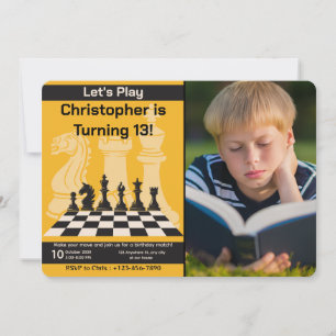 Verjaardag Schaken Uitnodiging Spelthema met Afbee