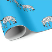 Verjaardag, Schattige en blij Keniaanse Zebras Blu Cadeaupapier (Rol Hoek)