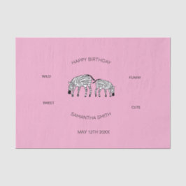 Verjaardag, Schattige en blij Keniaanse Zebras Pin Tissuepapier