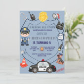 Verjaardag schattige politieagent kaart (Staand voorkant)