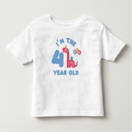 Verjaardag Schattigee dinosaurus - Ik ben de 4 jaa Kinder Shirts