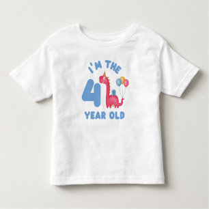 Verjaardag Schattigee dinosaurus - Ik ben de 4 jaa Kinder Shirts