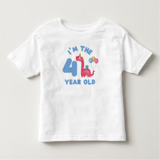 Verjaardag Schattigee dinosaurus - Ik ben de 4 jaa Kinder Shirts