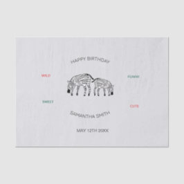 Verjaardag, Schattigee en gelukkige Keniaanse zebr Tissuepapier