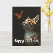 Verjaardag Schattigee kattenvlinder voor iedereen Kaart (Gele Bloem)
