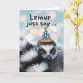 Verjaardag Schattigee Ring Tailed Lemur Pun Kaart (Gele Bloem)