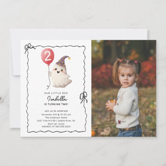 Verjaardag Schattigee spookfoto Kaart (Voorkant)