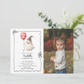 Verjaardag Schattigee spookfoto Kaart (Staand voorkant)