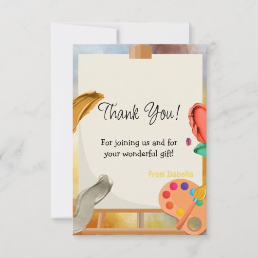 Verjaardag Schilderen Bedankkaart (Voorkant)