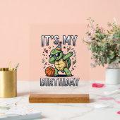 Verjaardag Schildpad Basketbal Feest Vector Ontwer Acryl Bord (Huwelijk)