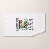 Verjaardag Schildpad Basketbal Feest Vector Ontwer Handdoek (Handdoek)