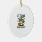 Verjaardag Schildpad Basketbal Feest Vector Ontwer Keramisch Ornament (Rechts)