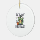 Verjaardag Schildpad Basketbal Feest Vector Ontwer Keramisch Ornament (Links)