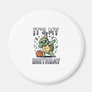 Verjaardag Schildpad Basketbal Feest Vector Ontwer Magneet