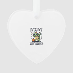 Verjaardag Schildpad Basketbal Feest Vector Ontwer Ornament