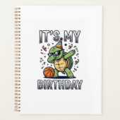 Verjaardag Schildpad Basketbal Feest Vector Ontwer Planner (Voorkant)