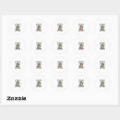 Verjaardag Schildpad Basketbal Feest Vector Ontwer Ronde Sticker (Vel)
