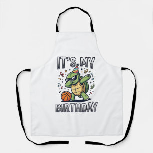 Verjaardag Schildpad Basketbal Feest Vector Ontwer Schort
