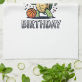 Verjaardag Schildpad Basketbal Feest Vector Ontwer Theedoek (Gevouwen)