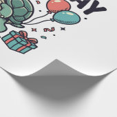 Verjaardag Schildpad Feest Vector Ontwerp_1 Cadeaupapier (Hoek)