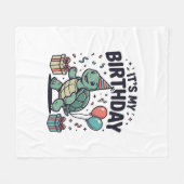 Verjaardag Schildpad Feest Vector Ontwerp_1 Fleece Deken (Voorkant (Horizontaal))