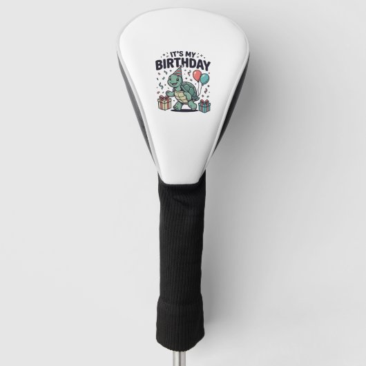 Verjaardag Schildpad Feest Vector Ontwerp_1 Golfheadcover (Voorkant)