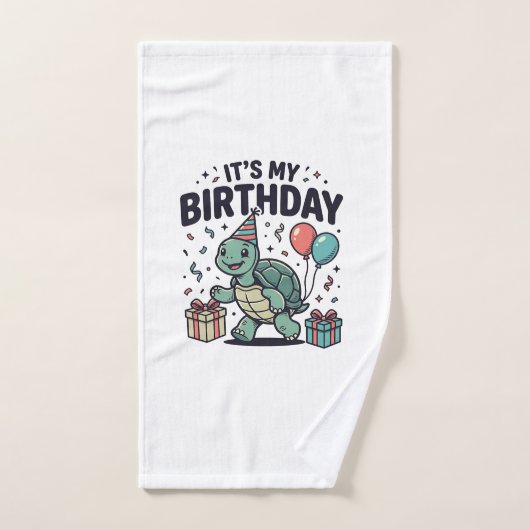 Verjaardag Schildpad Feest Vector Ontwerp_1 Handdoek (Handdoek)