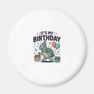 Verjaardag Schildpad Feest Vector Ontwerp_1 Magneet