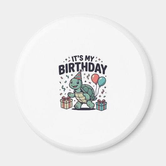 Verjaardag Schildpad Feest Vector Ontwerp_1 Magneet (Voorkant)
