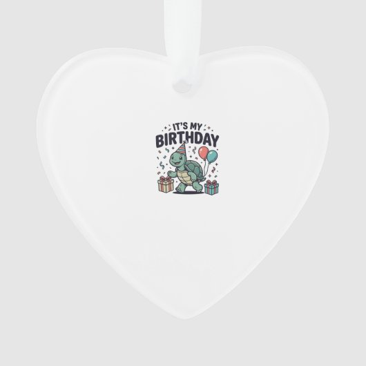 Verjaardag Schildpad Feest Vector Ontwerp_1 Ornament (voorkant)