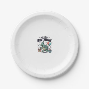 Verjaardag Schildpad Feest Vector Ontwerp_1 Papieren Bordje