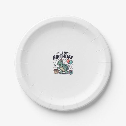 Verjaardag Schildpad Feest Vector Ontwerp_1 Papieren Bordje (Voorkant)