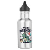 Verjaardag Schildpad Feest Vector Ontwerp_1 Waterfles (Links)