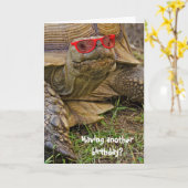 Verjaardag schildpad in zonnebril kaart (Gele Bloem)