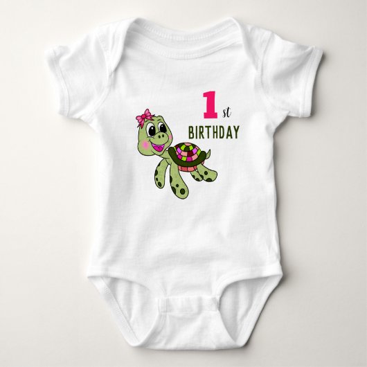 Verjaardag schildpad romper (Voorkant)