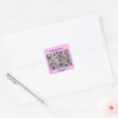 Verjaardag schildpadden en cirkels vierkante sticker (Envelop)