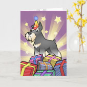 Verjaardag Schnauzer Kaart (Gele Bloem)