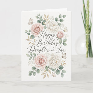 Verjaardag Schoondochter Elegante Bloemengroet Kaart
