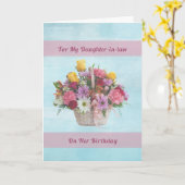 Verjaardag, Schoondochter, Kleurrijke Bloemen Kaart (Gele Bloem)