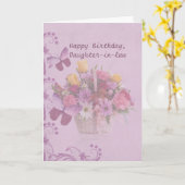 Verjaardag, Schoondochter, Mand van Bloemen Kaart (Gele Bloem)