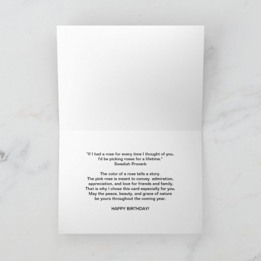 Verjaardag, schoondochter, roze tuin Rozen op Bl Kaart (Binnen)