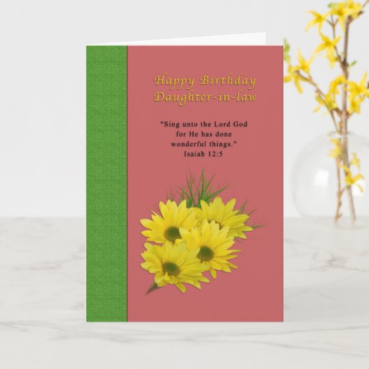 Verjaardag, schoondochter, Yellow Daisies Kaart (Gele Bloem)