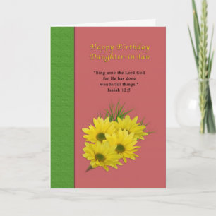 Verjaardag, schoondochter, Yellow Daisies Kaart