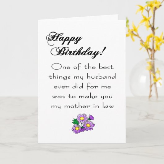 Verjaardag schoonmoeder kaart (Gele Bloem)